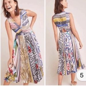 Anthropologie Multicolor V-Neck Midi Dress